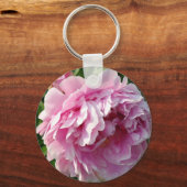 Roze Pioen foto huisje boerderij bloementuin Sleutelhanger (Voorkant)