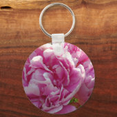 Roze Pioen foto huisje boerderij bloementuin Sleutelhanger (Voorkant)