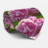 Roze Pioen foto huisje boerderij bloementuin Stropdas (Opgerold)