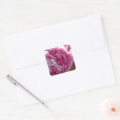 Roze Pioen foto huisje boerderij bloementuin Vierkante Sticker (Envelop)