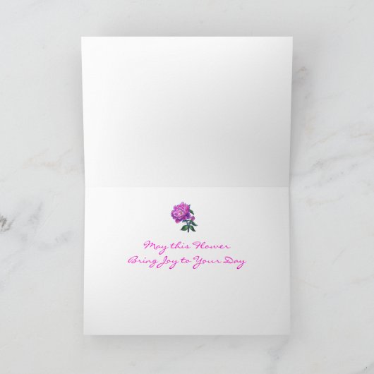 Roze Pioen Gelukkige Moederdag Kaart (Binnen)