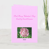 Roze Pioen Gelukkige Valentijnsdag Kaart (Achterkant)