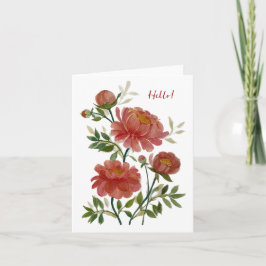 Roze Pioen Gevouwen Nota Kaart