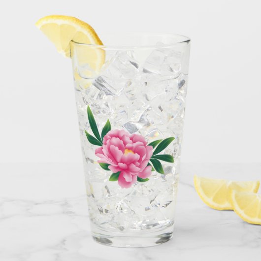Roze Pioen Glas (Voorkant ijs)