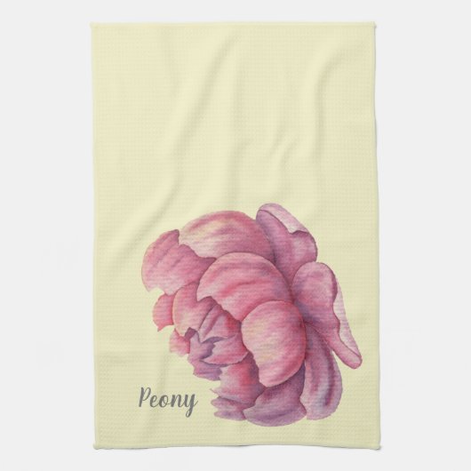 Roze Pioen Grote Bloem Theedoek (Verticaal)