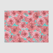 Roze Pioen Hand getrokken bloemenpatroon Tissuepapier (Voorkant)