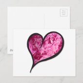 Roze Pioen Hart Bloemen Ontwerp Briefkaart (Voorkant / Achterkant)