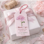 Roze Pioen Huwelijk Bedankt Label Cadeaulabel