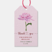 Roze Pioen Huwelijk Bedankt Label Cadeaulabel (Voorkant)