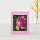 Roze Pioen - Je Mis   Kaart (Gele Bloem)