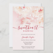 Roze Pioen Kleine Liefje Meisje Baby shower Kaart (Voorkant)