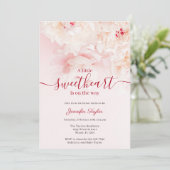 Roze Pioen Kleine Liefje Meisje Baby shower Kaart (Staand voorkant)