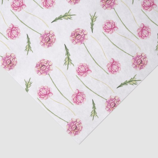 Roze Pioen Kleine Zakelijke Verpakking Tissuepapier (Detail)