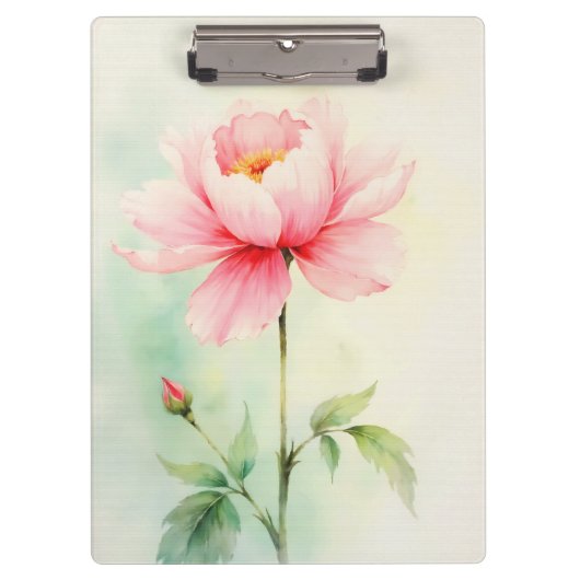 Roze Pioen Klembord (Voorkant)