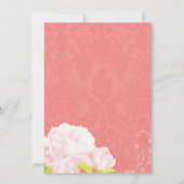 Roze Pioen Koraal Bruiloft Koppels Douche Kaart (Achterkant)