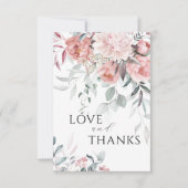 Roze Pioen Liefde & Bedankt Bruiloft (Voorkant)