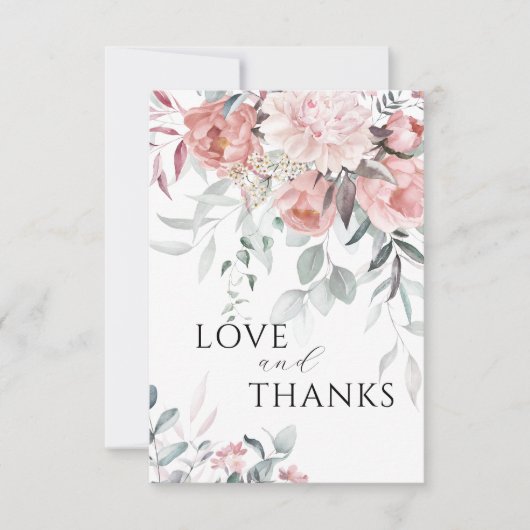 Roze Pioen Liefde & Bedankt Bruiloft (Voorkant)