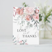 Roze Pioen Liefde & Bedankt Bruiloft (Staand voorkant)