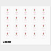 Roze Pioen Mason Jar Bruidsdouche Ronde Sticker (Vel)