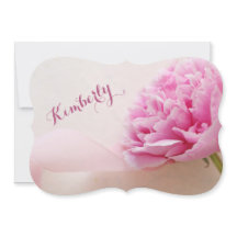 Roze pioen met lint bruidsmeisje