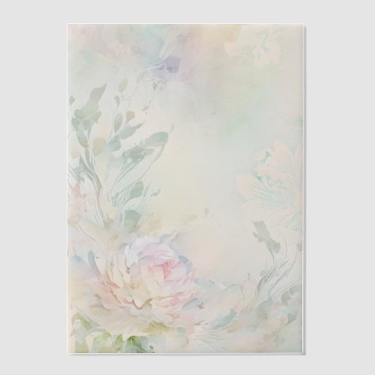 Roze pioen met Paarse en blauwe accenten Vellum Uitnodigingen (Voorkant)