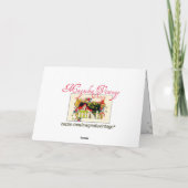 Roze pioen met parels dank je kaart (Achterkant)