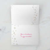 Roze pioen met parels dank je kaart (Binnen)