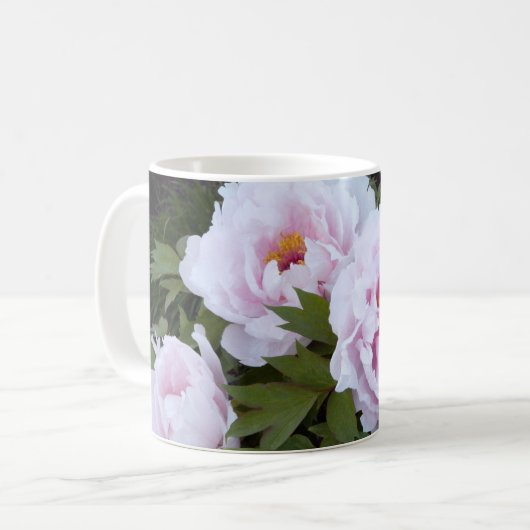  roze pioen Mok (Voorkant links)