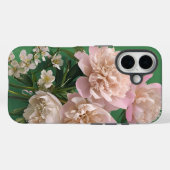 Roze Pioen Monogram Naam Gepersonaliseerd Case-Mate iPhone Case (Achterkant (horizontaal))
