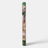 Roze Pioen Monogram Naam Gepersonaliseerd Case-Mate iPhone Case (Achterkant / Links)