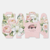 Roze Pioen Oude Truck Bruiloft Feest Bedankdoosjes (Ongevouwen)