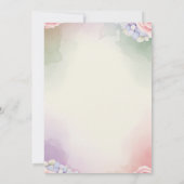 Roze Pioen Paarse Hortensia Bloemige Bewaar de Dat Save The Date (Achterkant)