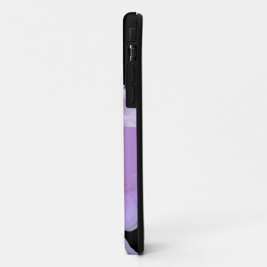 Roze Pioen Paarse Monogram Zwart Case-Mate iPhone Case (Achterkant/links)