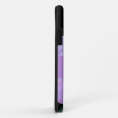 Roze Pioen Paarse Monogram Zwart Case-Mate iPhone Case (Achterkant/rechts)