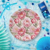 Roze Pioen Papieren Borden Papieren Bordje (Feest)