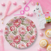 Roze Pioen Papieren Borden Papieren Bordje (Feest)