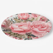 Roze Pioen Papieren Bordje (Gekanteld)