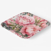 Roze Pioen Papieren Bordje (Gebogen)