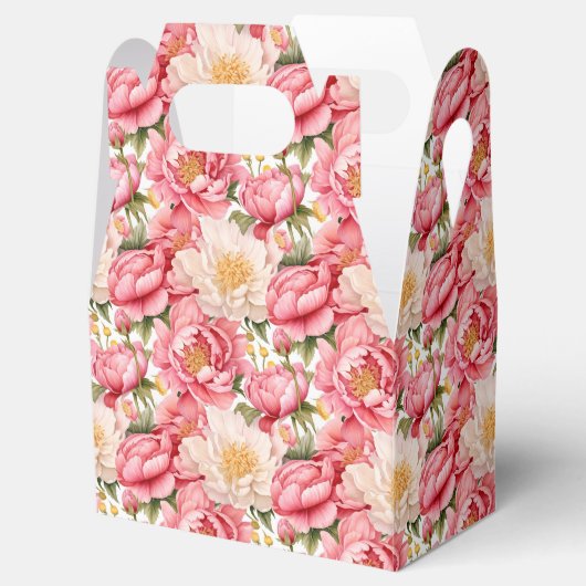 Roze Pioen Party Behandeldoos Bedankdoosjes (Geopend)