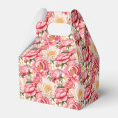 Roze Pioen Party Treat Box Bedankdoosjes (Achterkant)