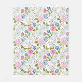 Roze Pioen Patronen  Fleece Deken (Voorkant)