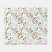 Roze Pioen Patronen  Fleece Deken (Voorkant (Horizontaal))