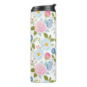Roze Pioen Patronen Thermosbeker (Gedraaid links)