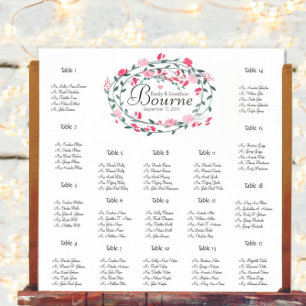 Roze Pioen Pioenen Bruiloft Zittafel Grafiek 17 Ta Poster
