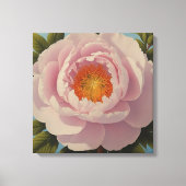 Roze Pioen Portret Canvas Afdruk (Voorkant)