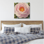 Roze Pioen Portret Canvas Afdruk (Insitu (Slaapkamer))