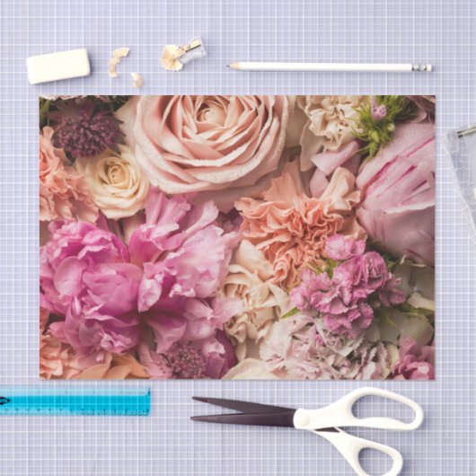 Roze pioen Roos Bloemen Achtergrond Weefselpapier Tissuepapier (Craft)