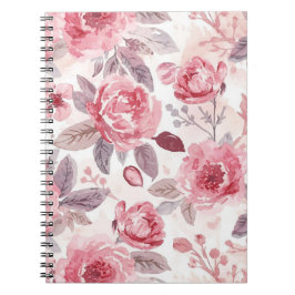 Roze Pioen Roos Waterverf Bloementuin Notitieboek