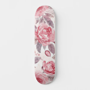 Roze Pioen Roos Waterverf Bloementuin Persoonlijk Skateboard