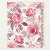 Roze Pioen Roos Waterverf Bloementuin Planner (Achterkant)
